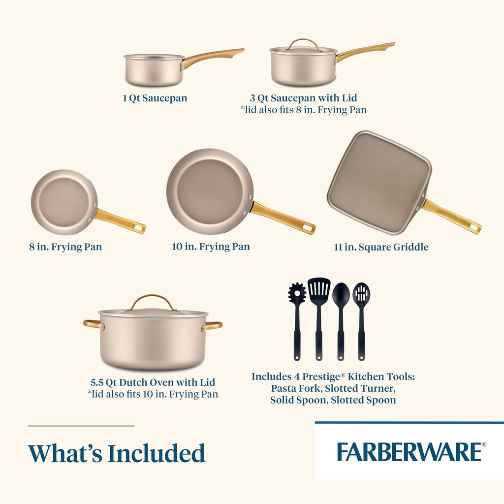 Nonstick Cookware and Pot Set with Lids, Dishwasher Safe, 12 Piece W202476