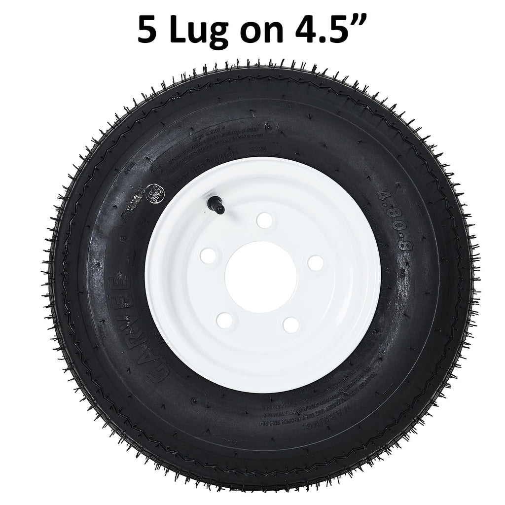 4.80-8 Trailer Tires on 8” White Rims 2-Pack X981090