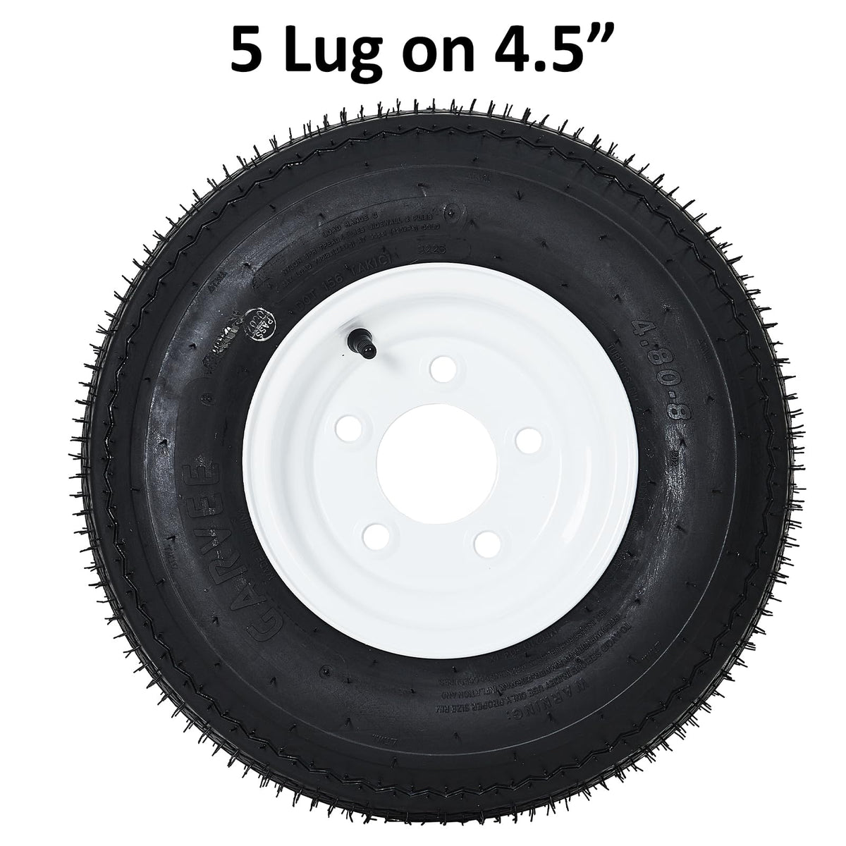 4.80-8 Trailer Tires on 8” White Rims 2-Pack X981090