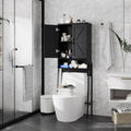 Over The Toilet Storage Cabinet with 2-Door Design Black P502064