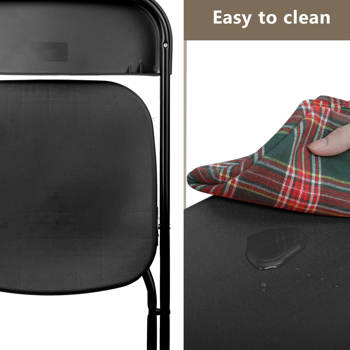 Portable Heavy Duty Folding Chairs 10 Pack Black I91379