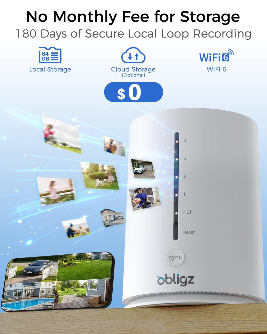 4MP Home Security Cameras with 64GB Local Storage Y10941