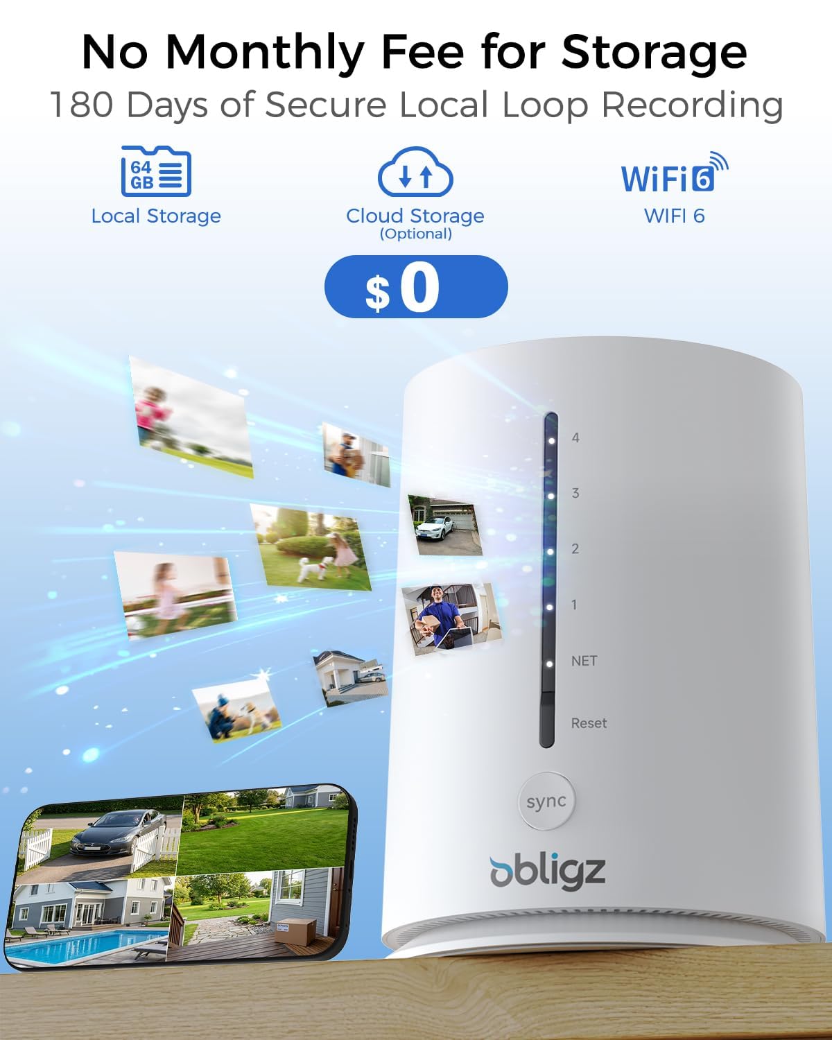 4MP Home Security Cameras with 64GB Local Storage Y10941
