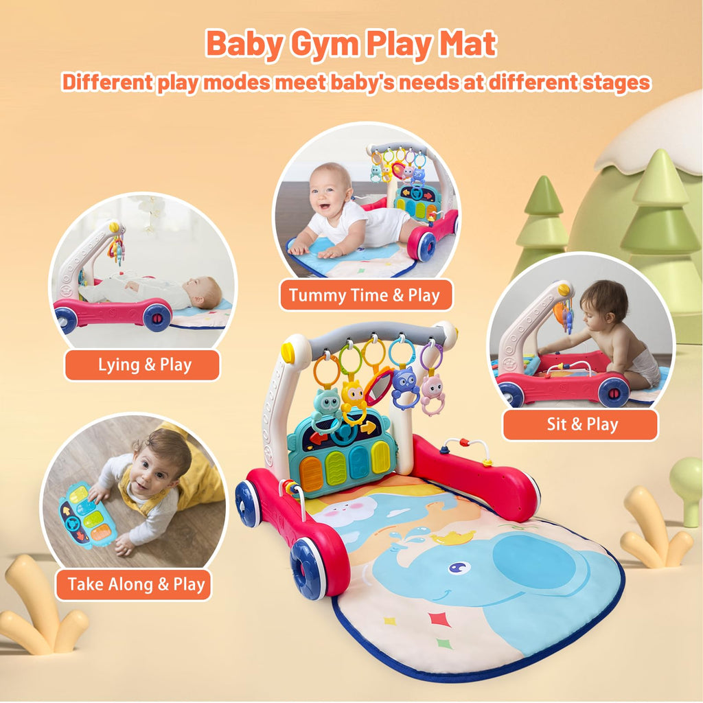 Baby Gym Play Mat & Baby Walker with Music and Light Q6675