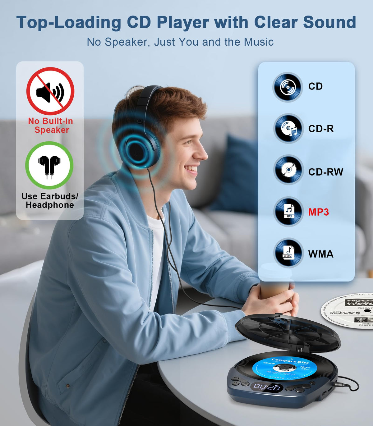 Portable CD Player with Headphones E558961