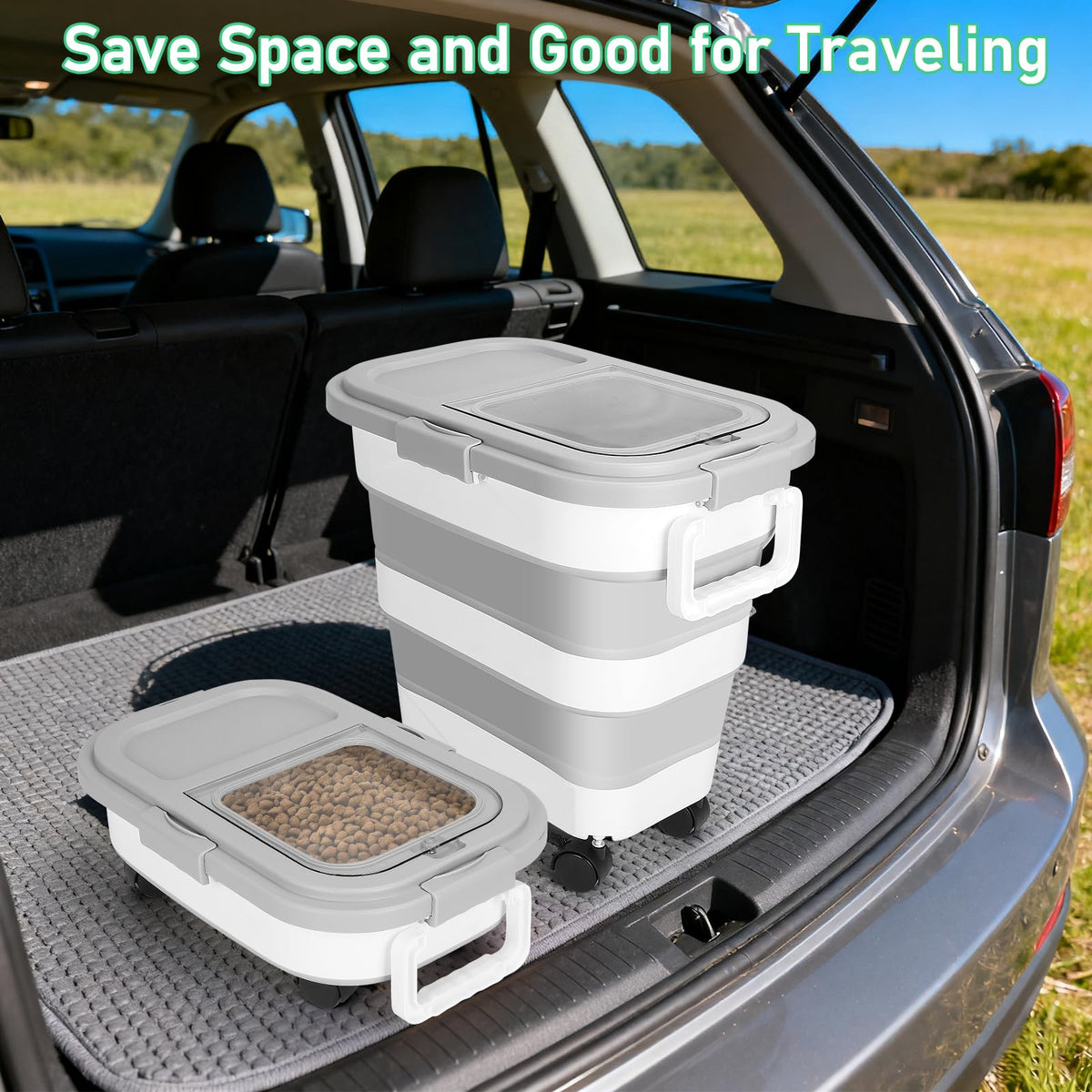 30LB Dog Food Storage Container with Wheels N907