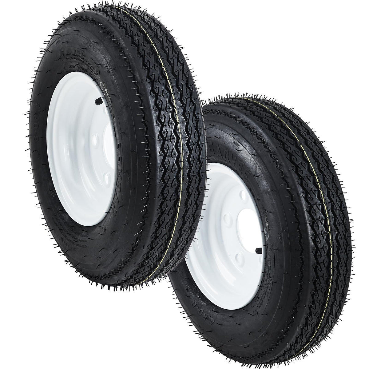4.80-8 Trailer Tires on 8” White Rims 2-Pack X981090