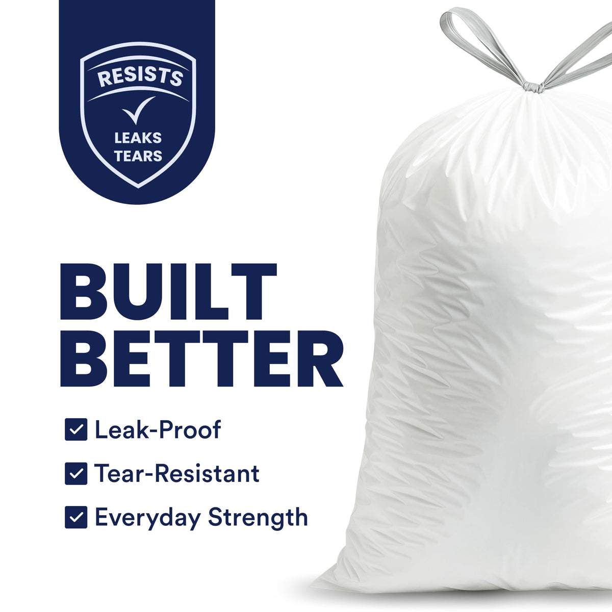 8 Gallon White Drawstring Trash Bags 200 Count N1106