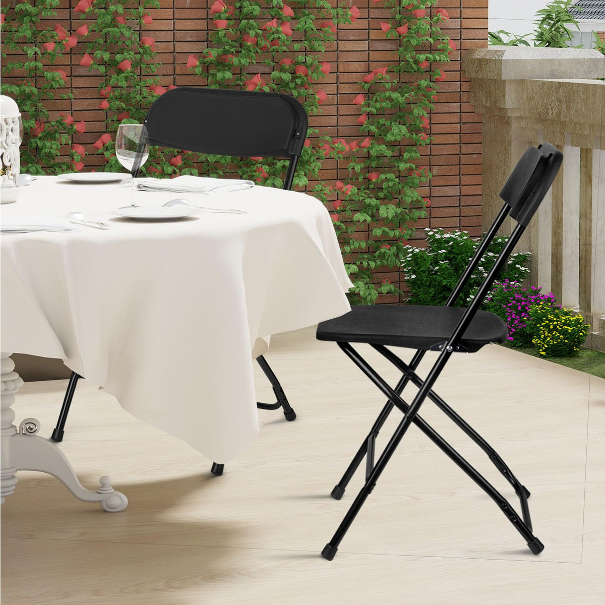 Portable Heavy Duty Folding Chairs 10 Pack Black I91379