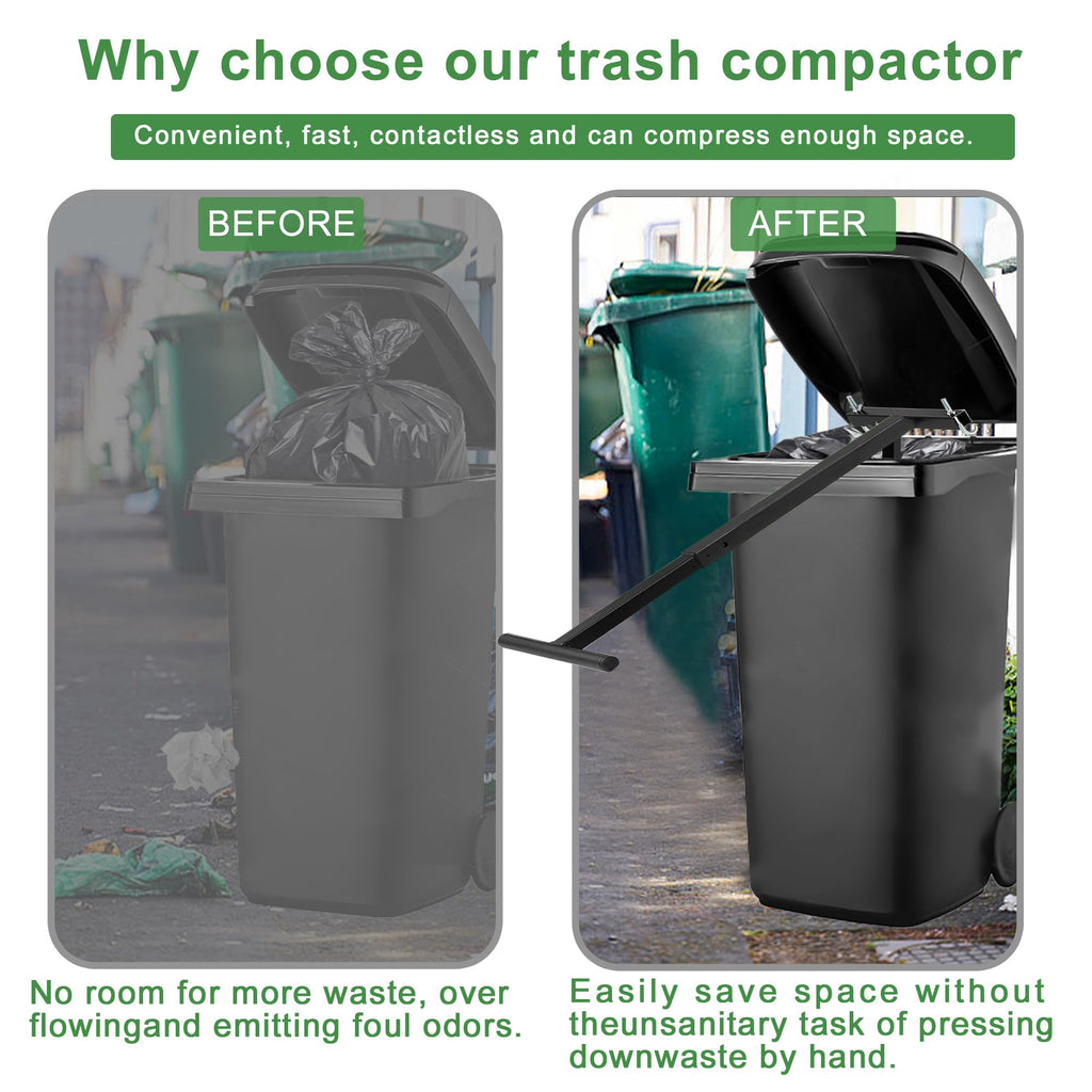 Black Manual Trash Compactor Adjustable Handle B817719