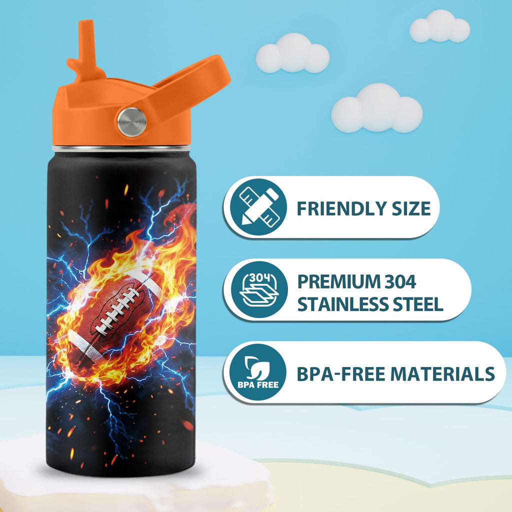 16 oz Stainless Steel Insulated Water Bottle with Straw Lid, 2 Pack H1592