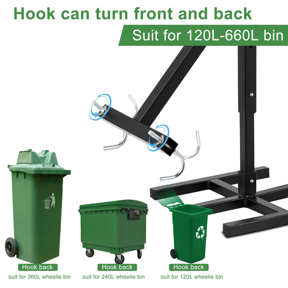 Black Manual Trash Compactor Adjustable Handle B817719