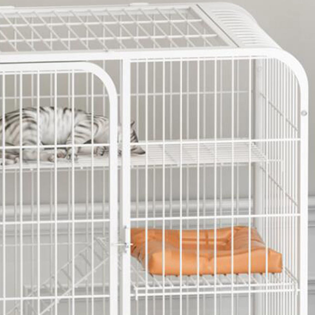 3-Tier Metal Wire Cat Cage with Hammock and Casters K90841