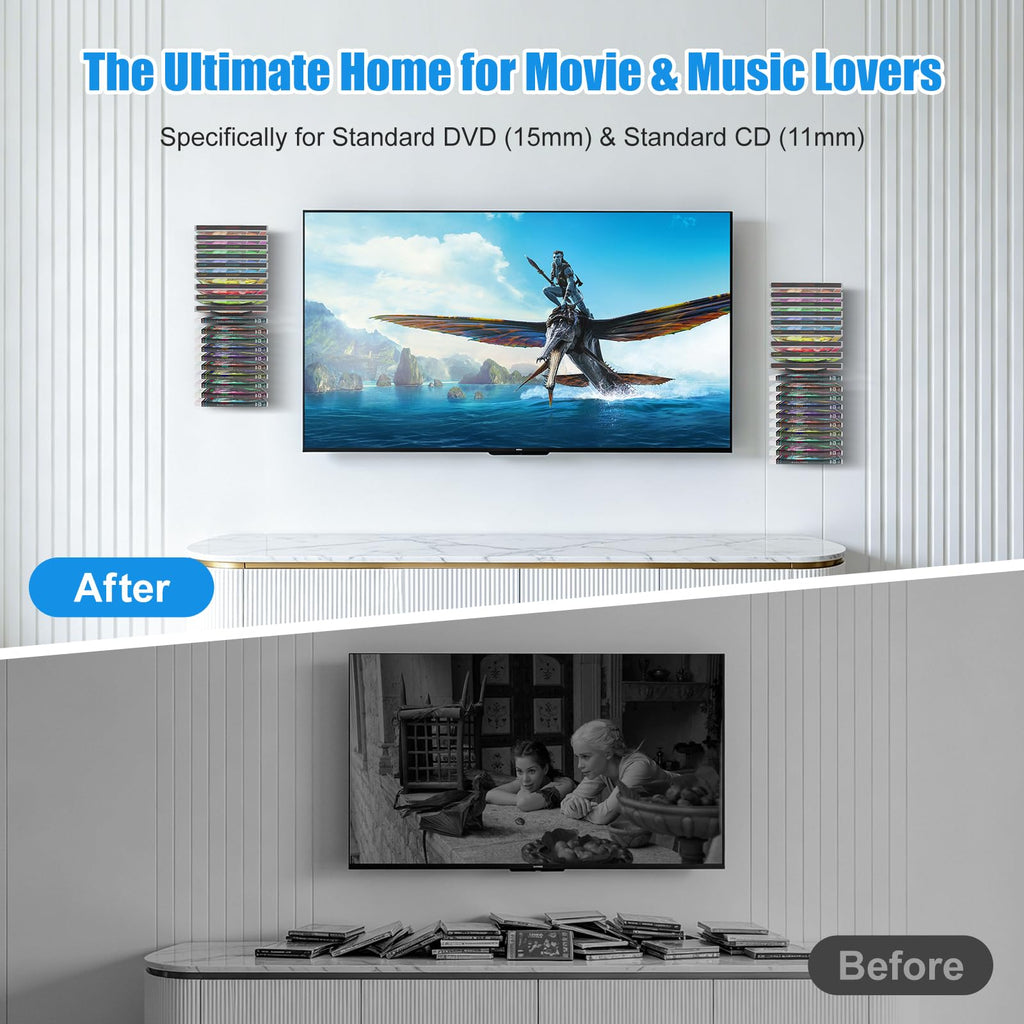 4 Pack Wall Mount Metal DVD Shelf F815809