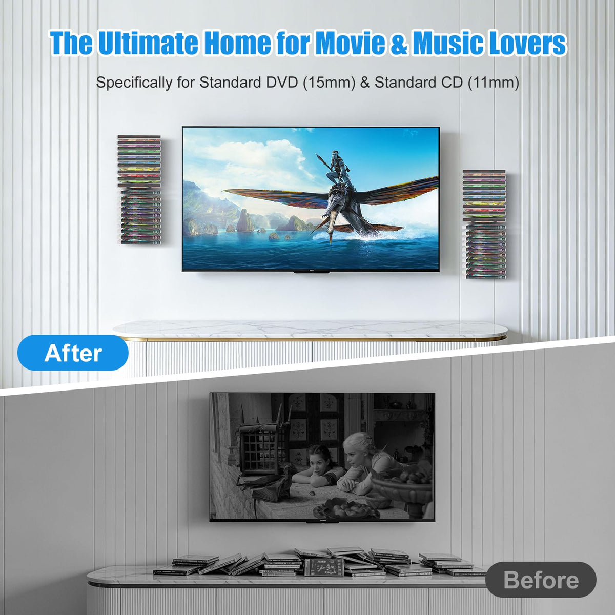 4 Pack Wall Mount Metal DVD Shelf F815809