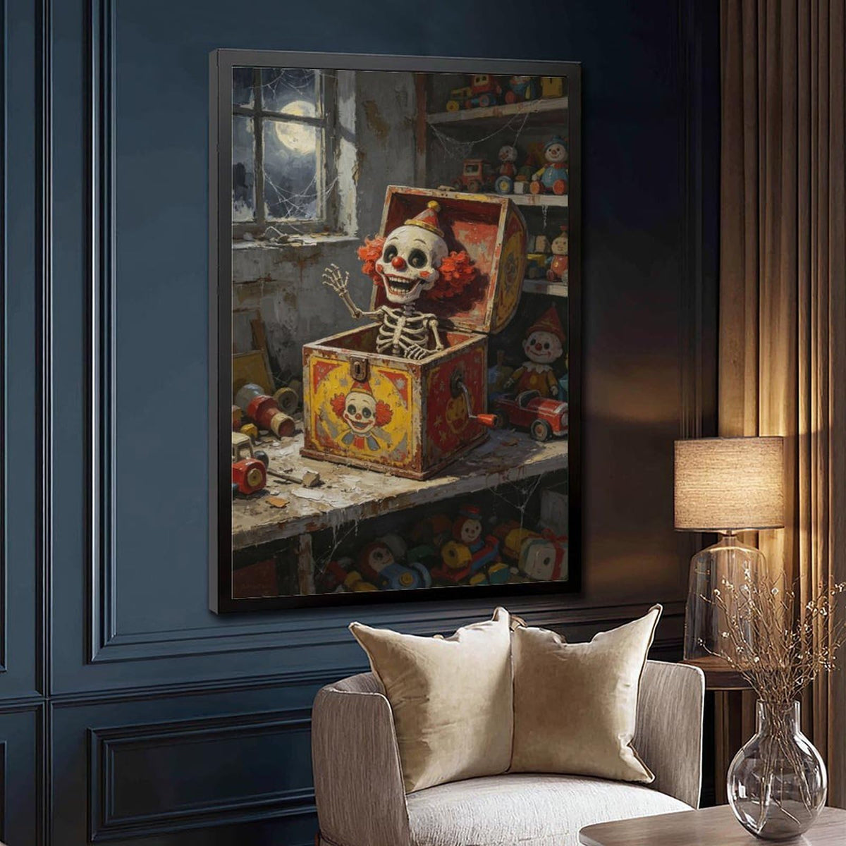 Canvas Wall Art Oil Painting Poster Print with Black Frame 24" L X 36" W U2048
