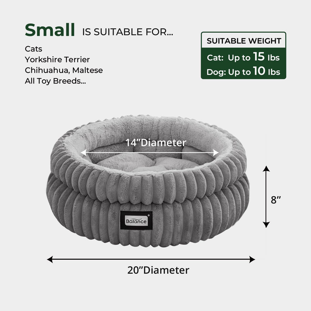 Washable Round Plush Cat Bed I2345