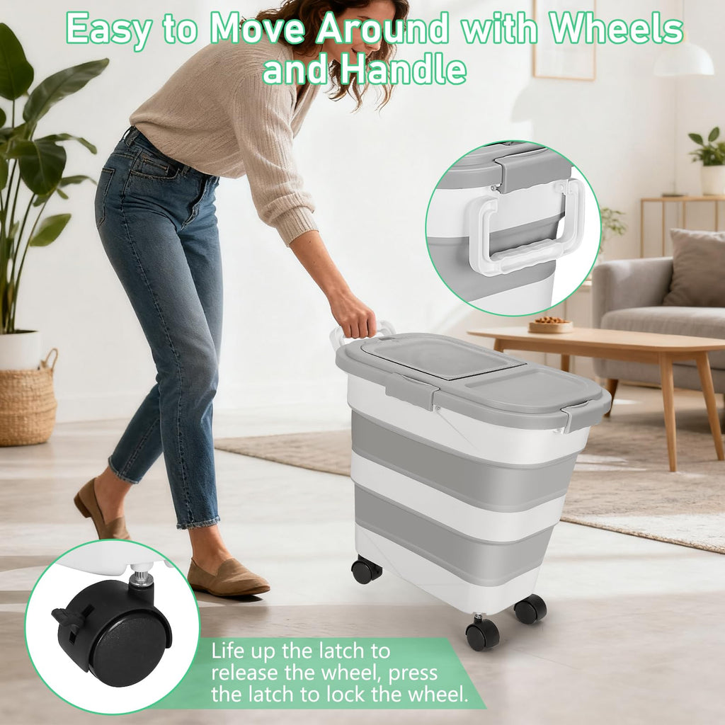 30LB Dog Food Storage Container with Wheels N907