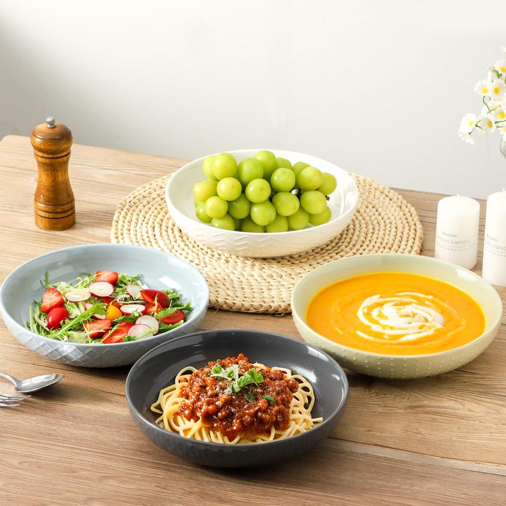 9.1'' 42 OZ Ceramic Pasta Bowls Set of 4 X299