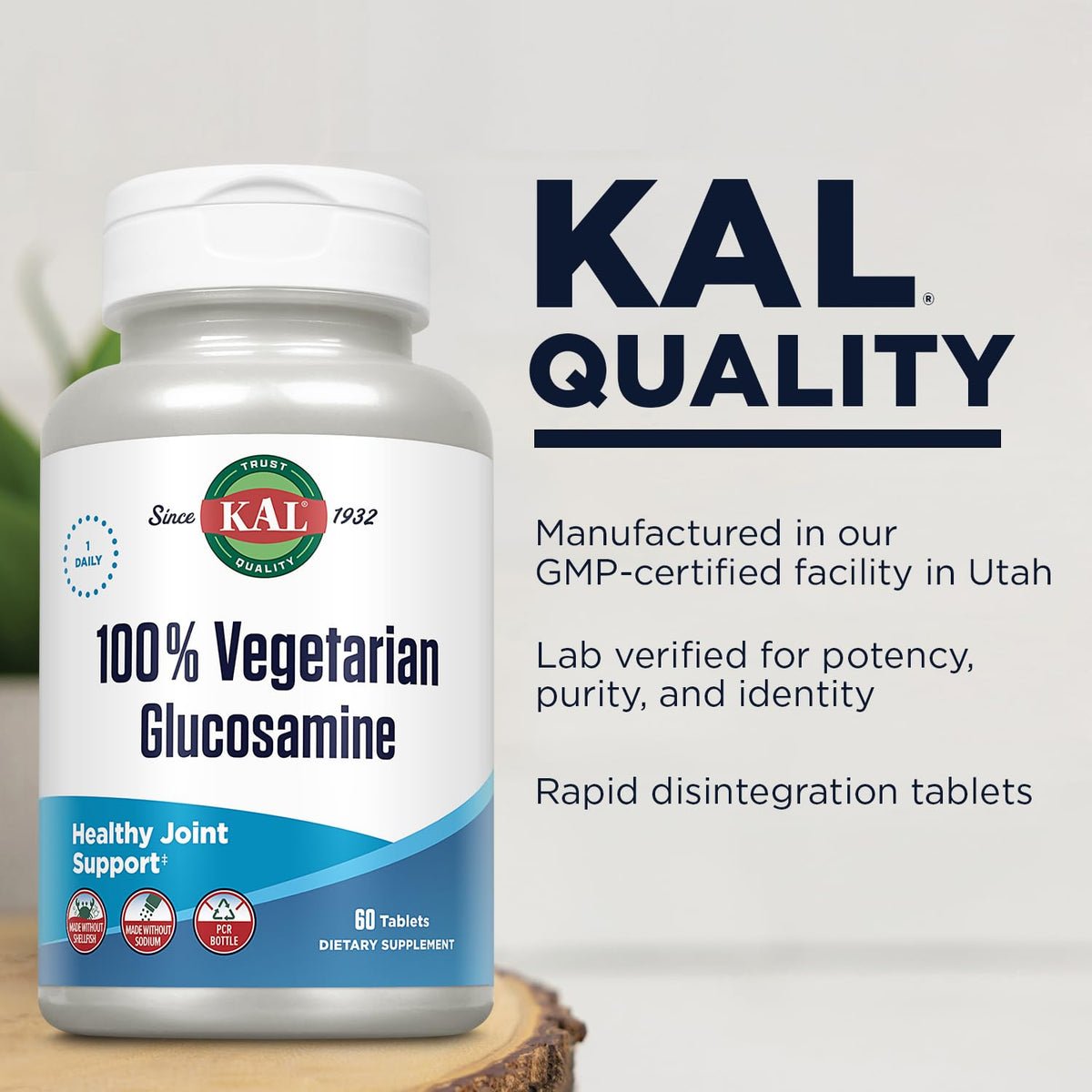 Vegetarian Glucosamine 1000 mg Joint Health Supplement 60 Tablets D10427