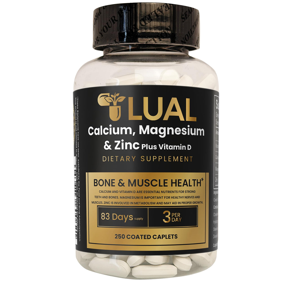 Calcium Magnesium Zinc Vitamin D3 250 Coated Caplets L80297