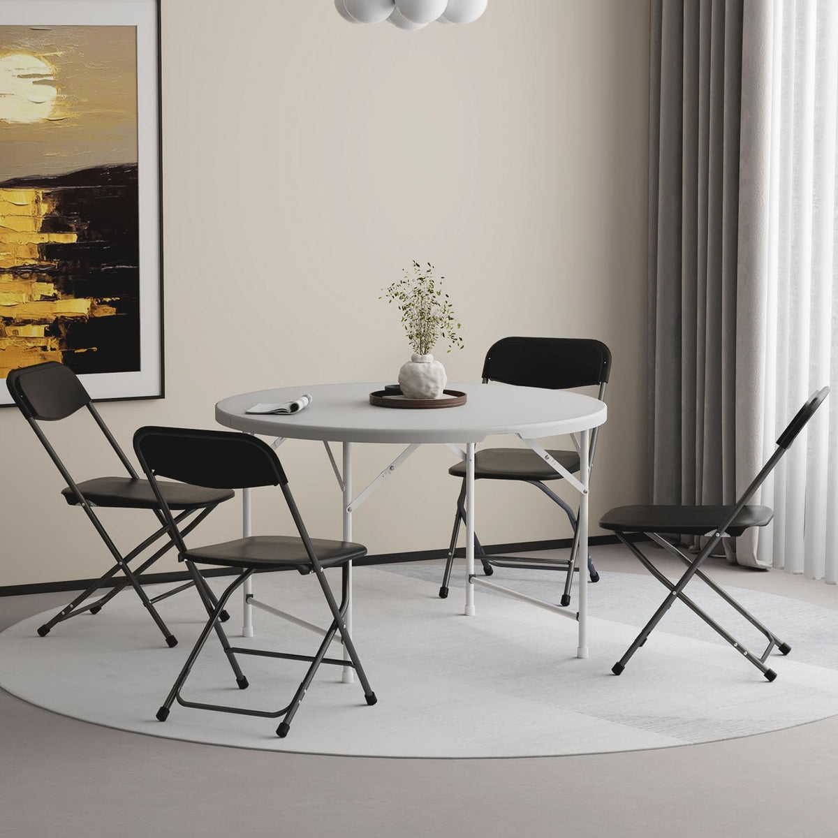 Portable Heavy Duty Folding Chairs 10 Pack Black I91379