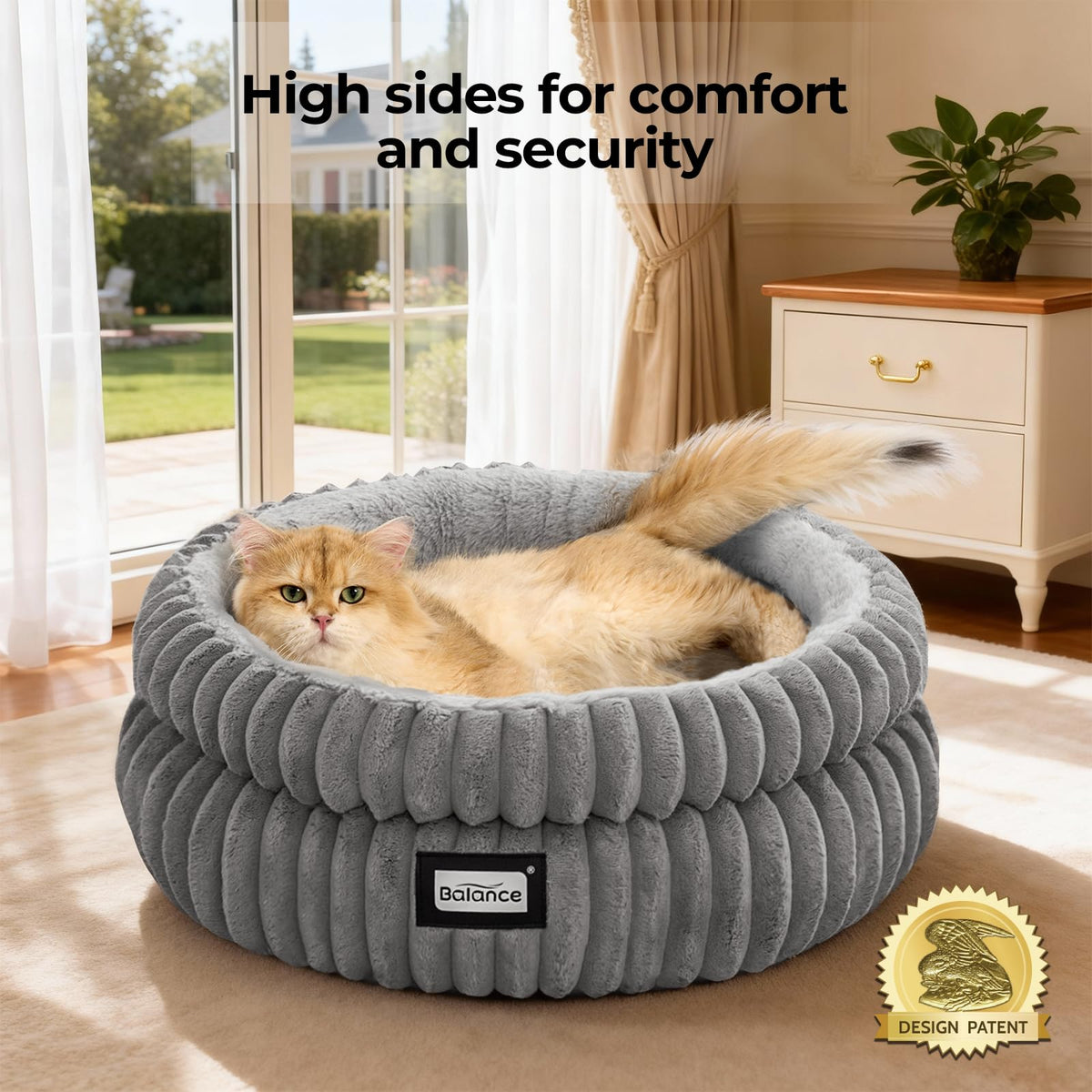 Washable Round Plush Cat Bed I2345