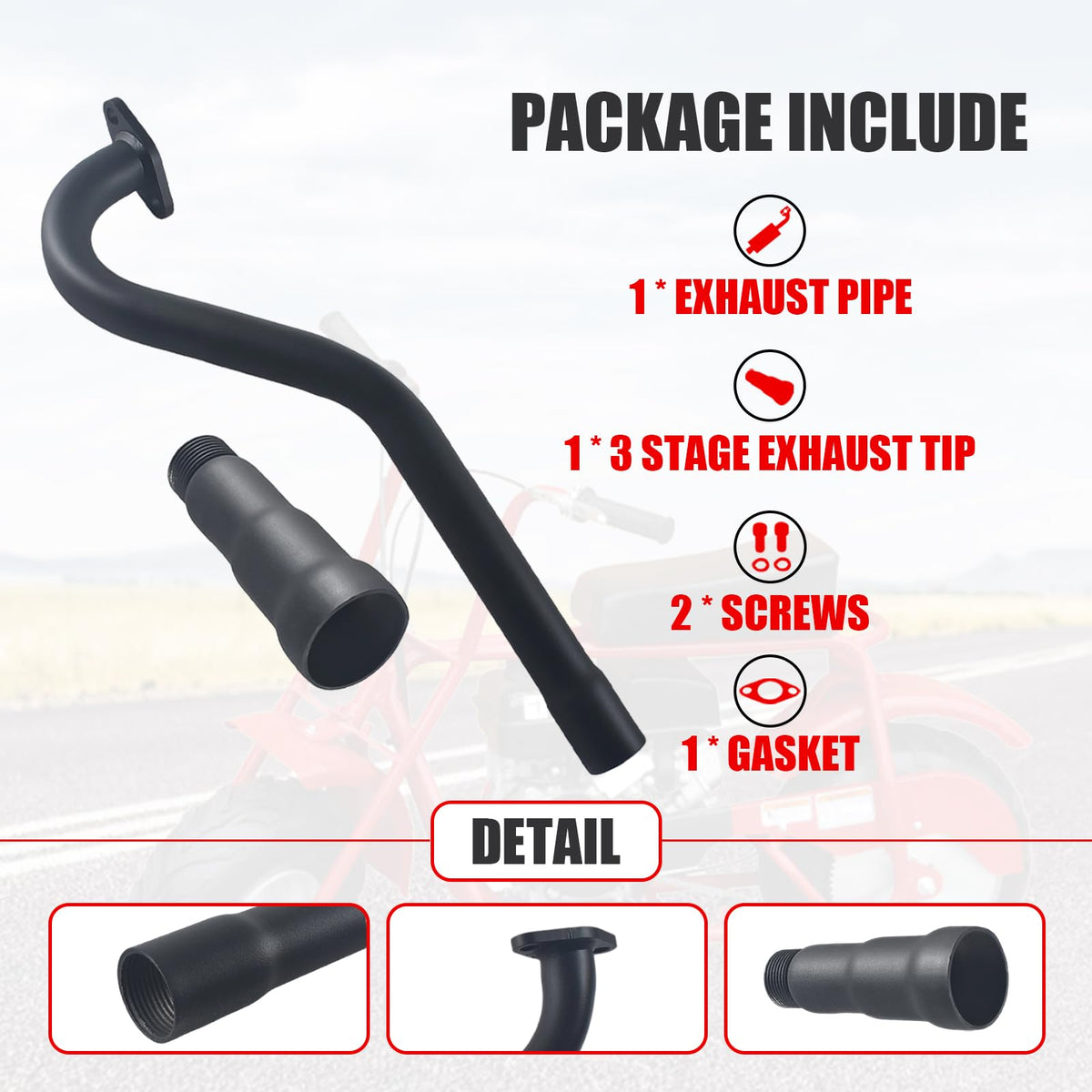 Mini Bike Exhaust Pipe Muffler Black V921