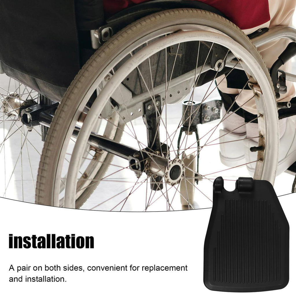 Black Plastic Wheelchair Footplates Replacement Pair T165