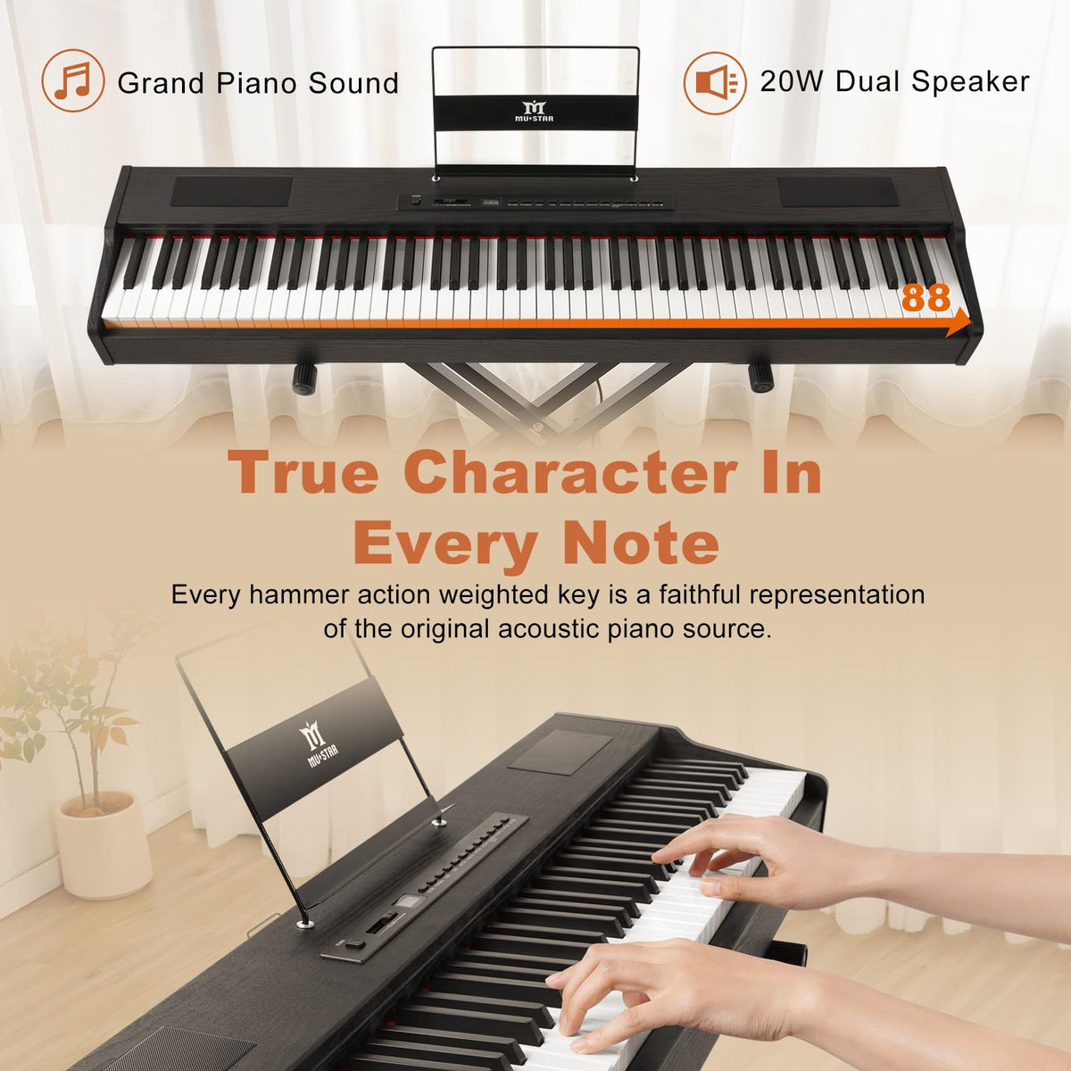 88 Keys Full Weighted Hammer Action Digital Piano P676