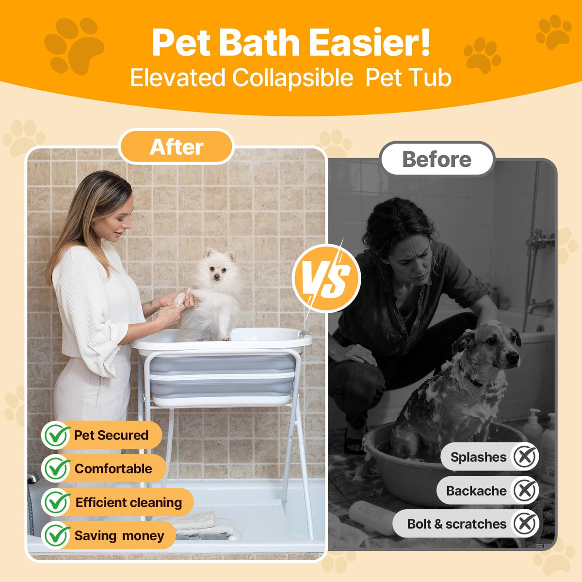2 in 1 Collapsible Portable Dog Bath Tub I62134