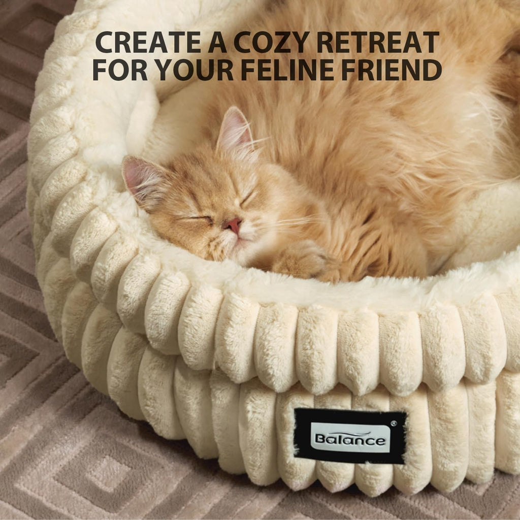 Washable Round Plush Cat Bed I2345