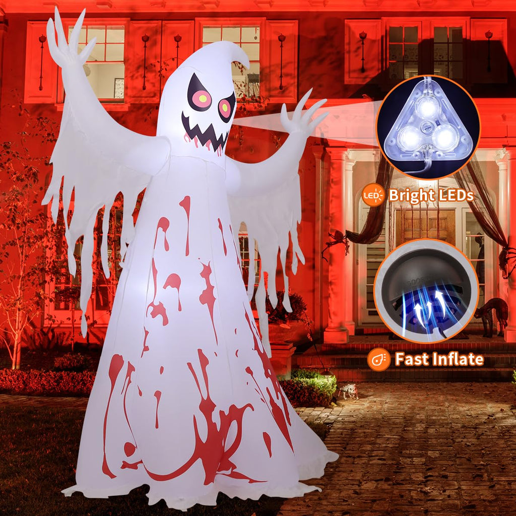 8.2 FT Inflatable Ghost with LED Lights W99822
