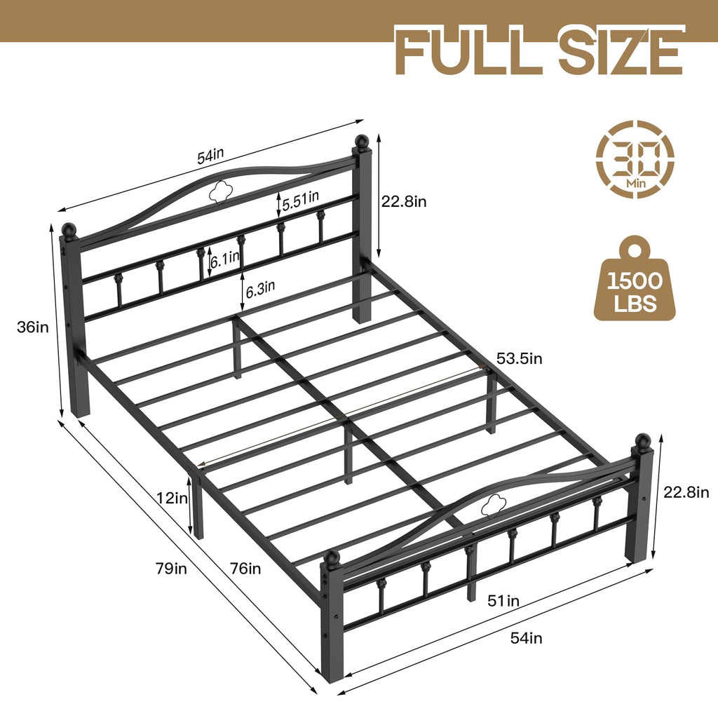 Full Size Bed Frame with Headboard X536933