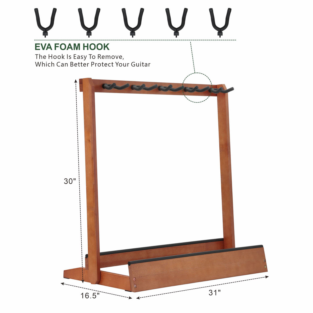 5 Holders Wooden Guitar Stand Floor Rack Q302888