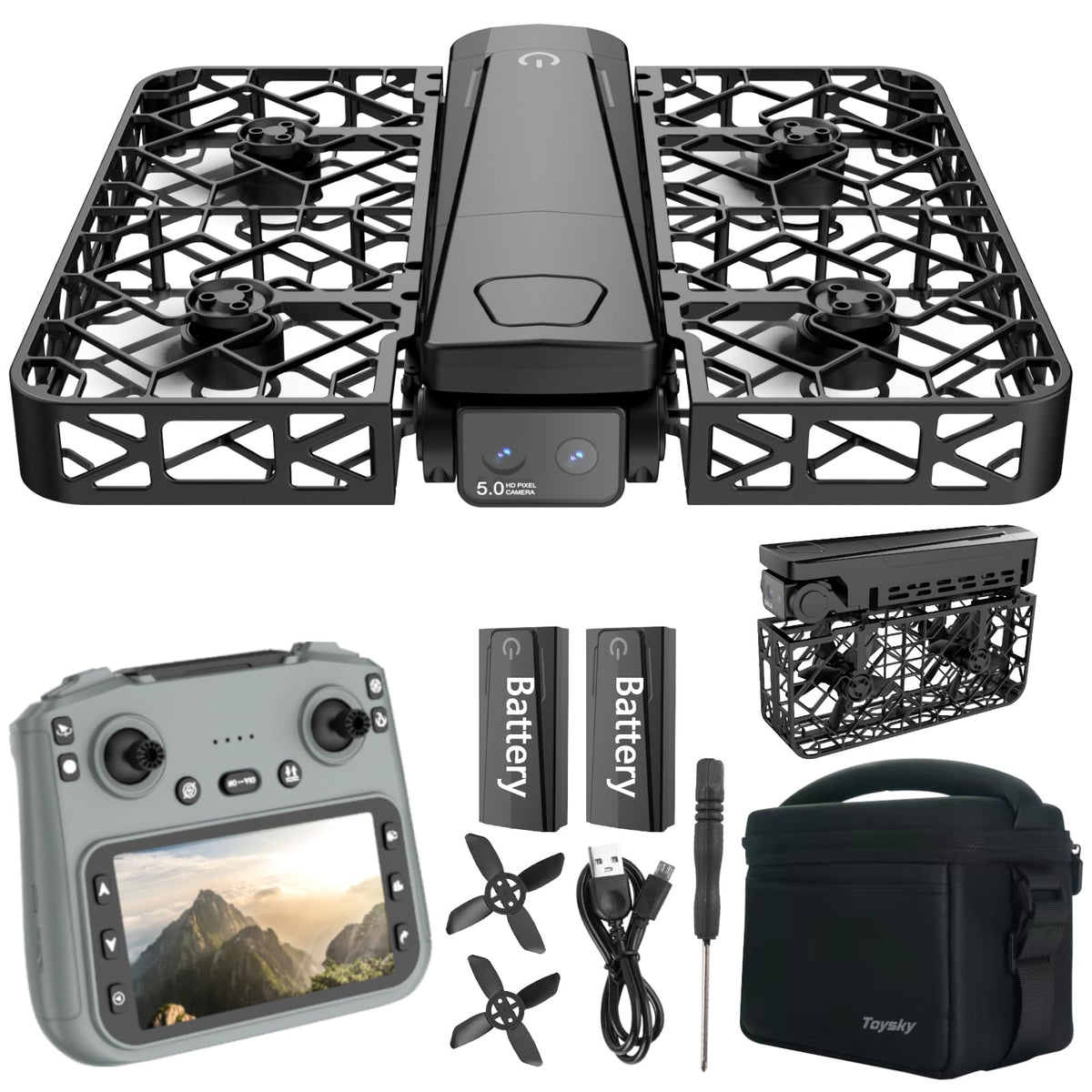 2K Dual Camera Drone with 4.5" LCD Screen Under 249g Mini Drone Z80028