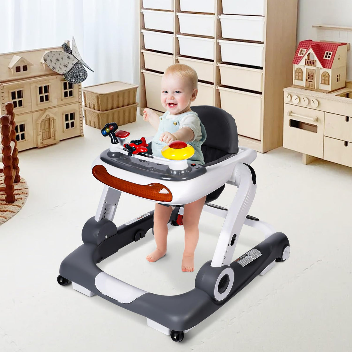 5 in 1 Baby Activity Walker with Wheel, Music & Lights N745168