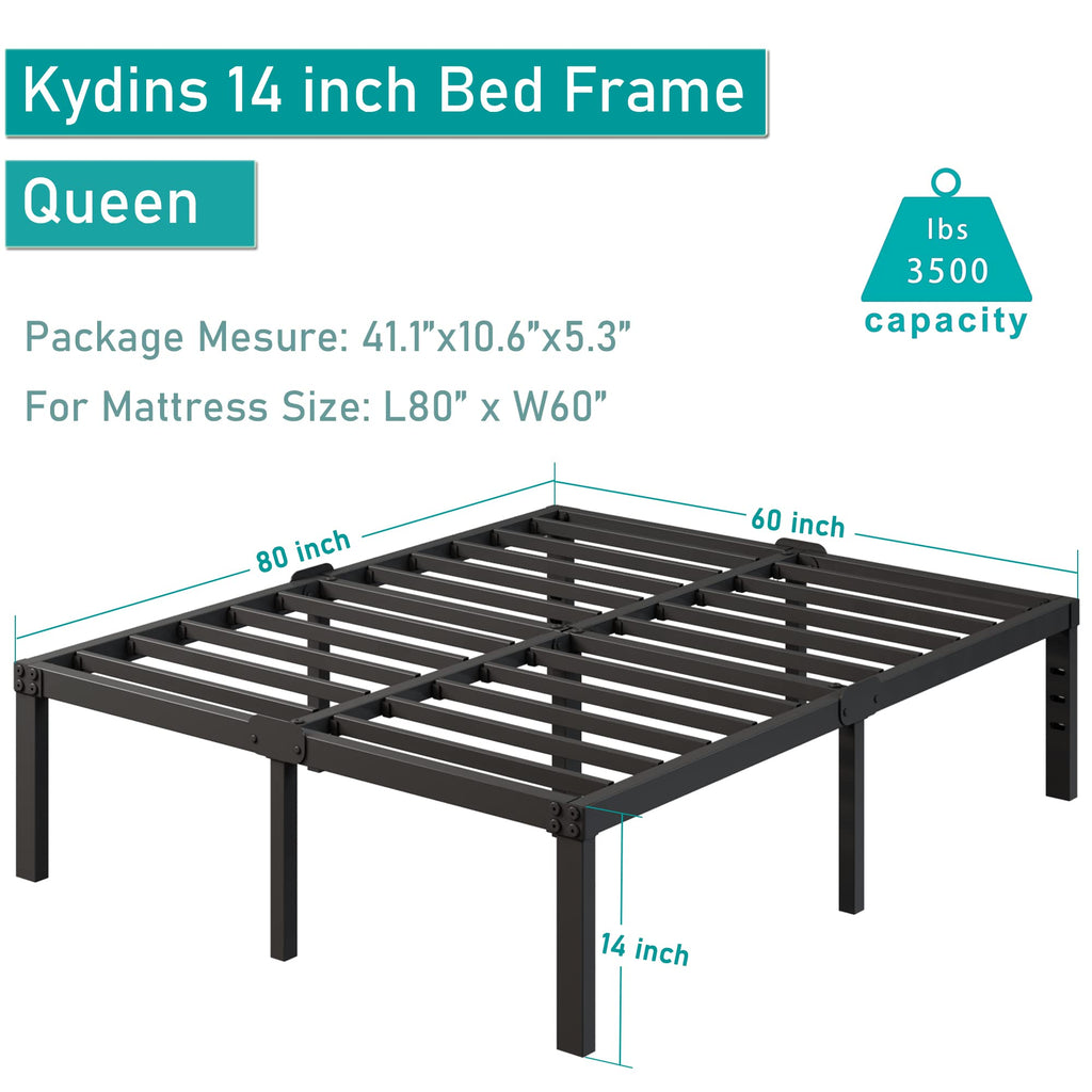 Queen Size 14 Inch Heavy Duty Metal Platform Bed Frame R966939