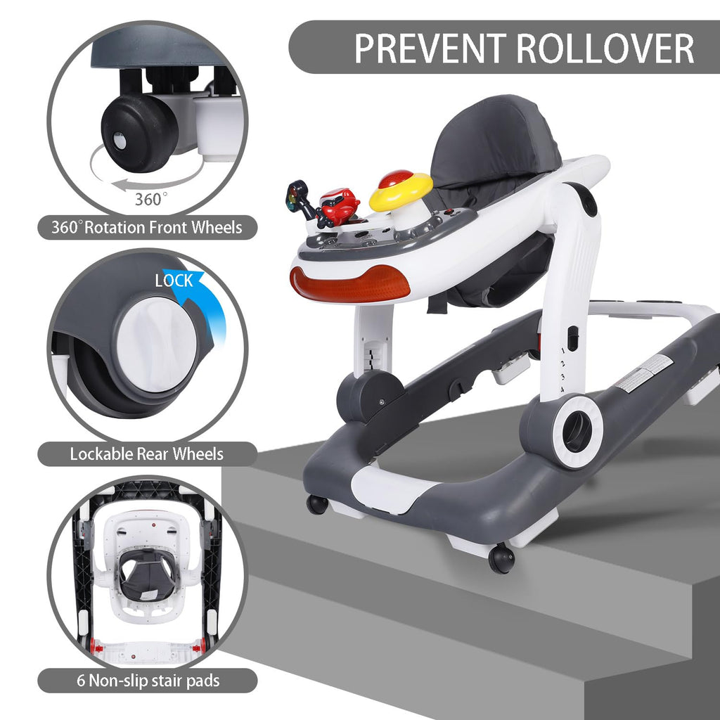 5 in 1 Baby Activity Walker with Wheel, Music & Lights N745168