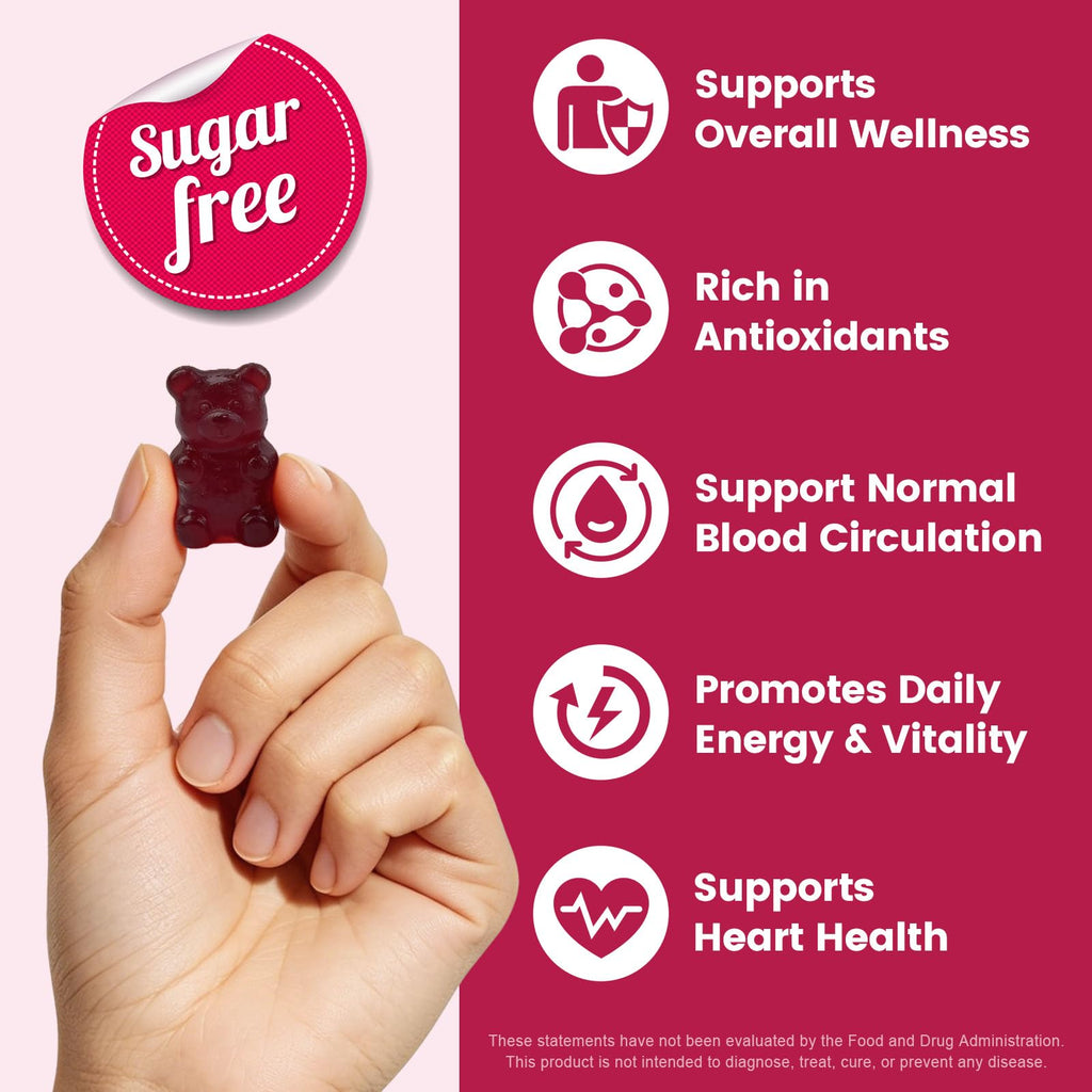 Beet Root Gummies with CoQ10, L-Arginine & Grape Seed Extract, Vegan, 60 Counts E35957
