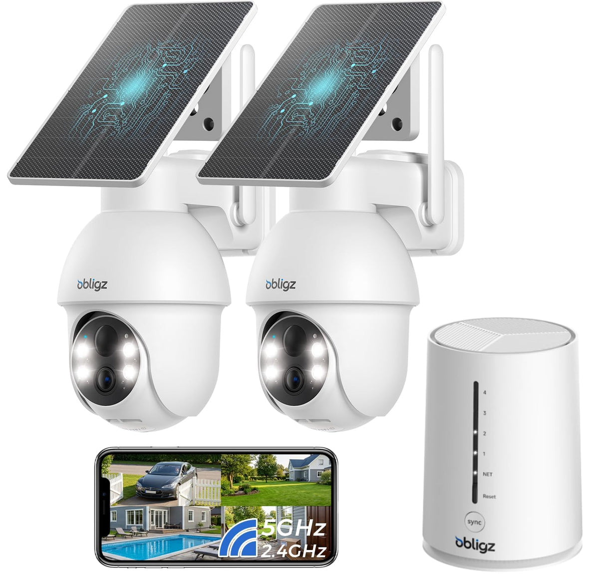 4MP Home Security Cameras with 64GB Local Storage Y10941