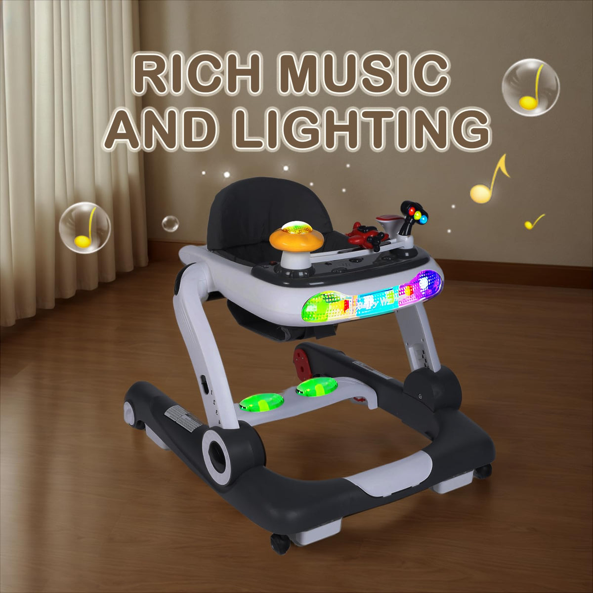 5 in 1 Baby Activity Walker with Wheel, Music & Lights N745168
