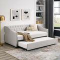 Velvet Upholstered Twin Size Daybed with Trundle Y2980