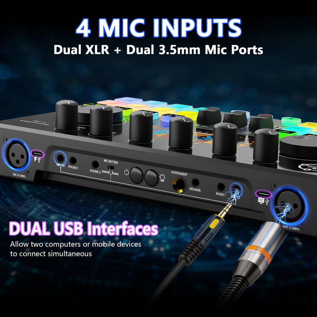 Audio Interface with 4 Dynamic Mics E997
