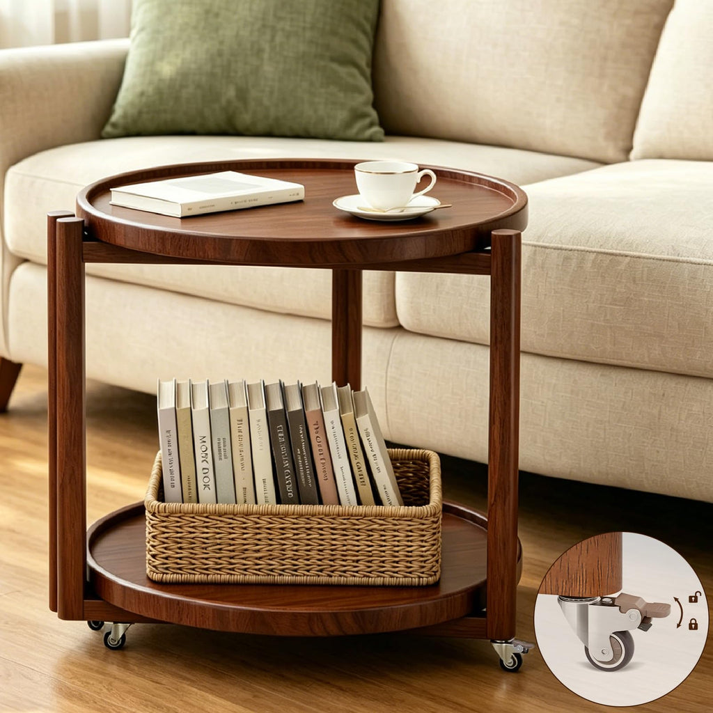 Rolling Side Table with Wheels A3684
