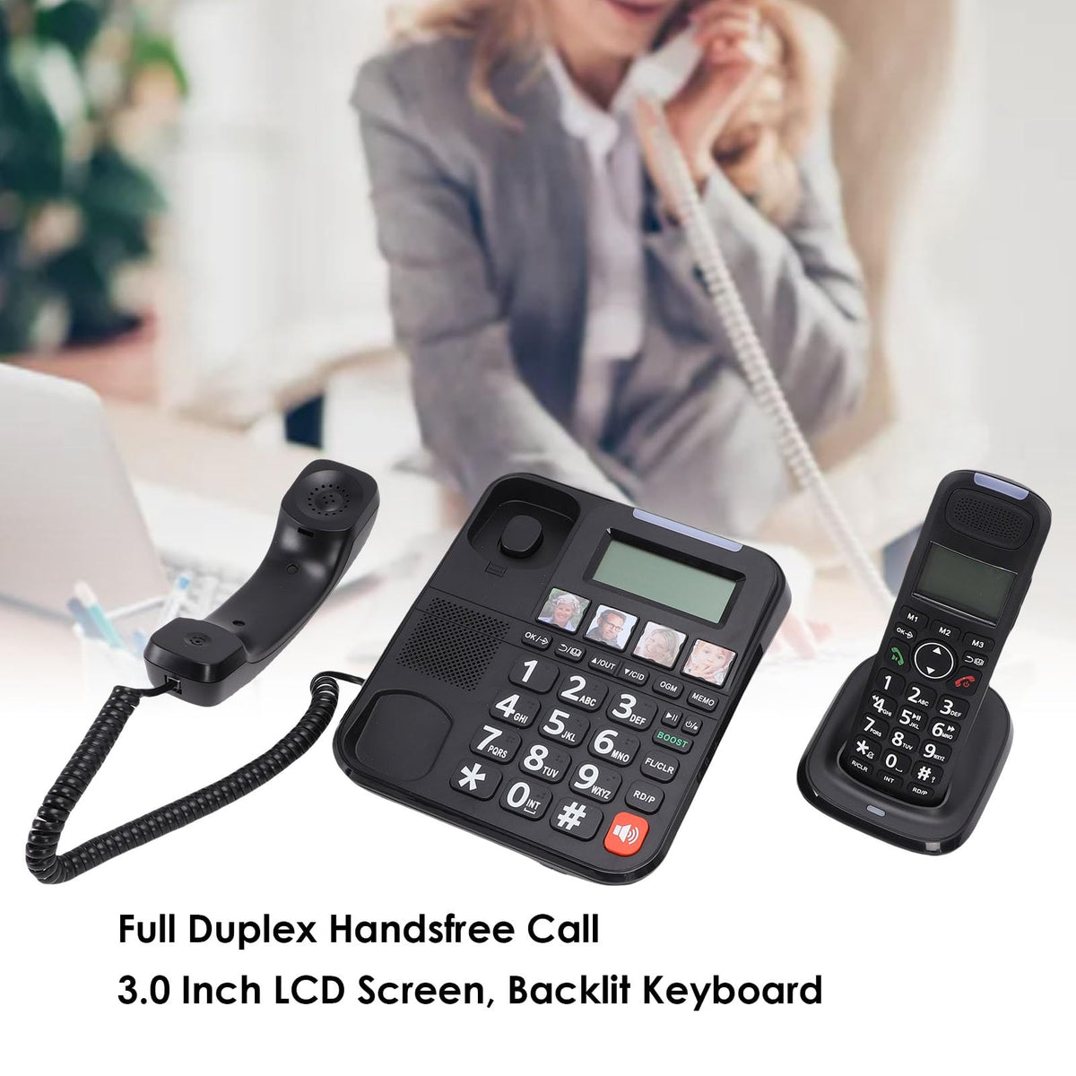 Expandable Corded/Cordless Phone System with Big Buttons B259