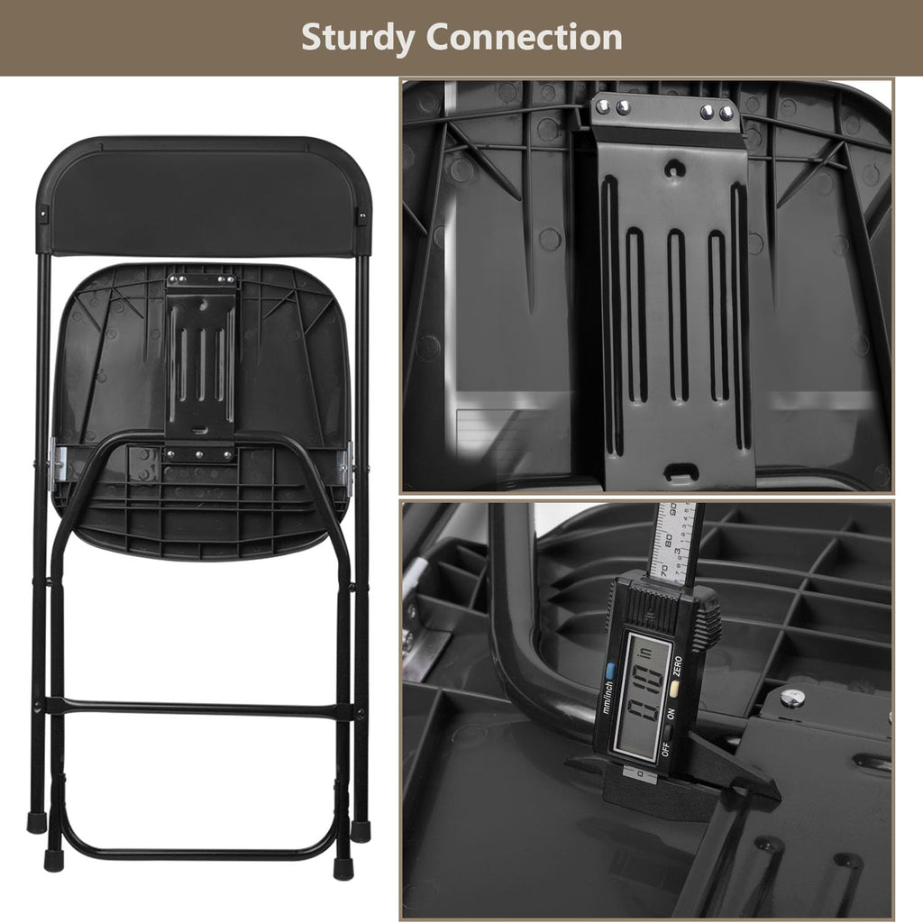 Portable Heavy Duty Folding Chairs 10 Pack Black I91379