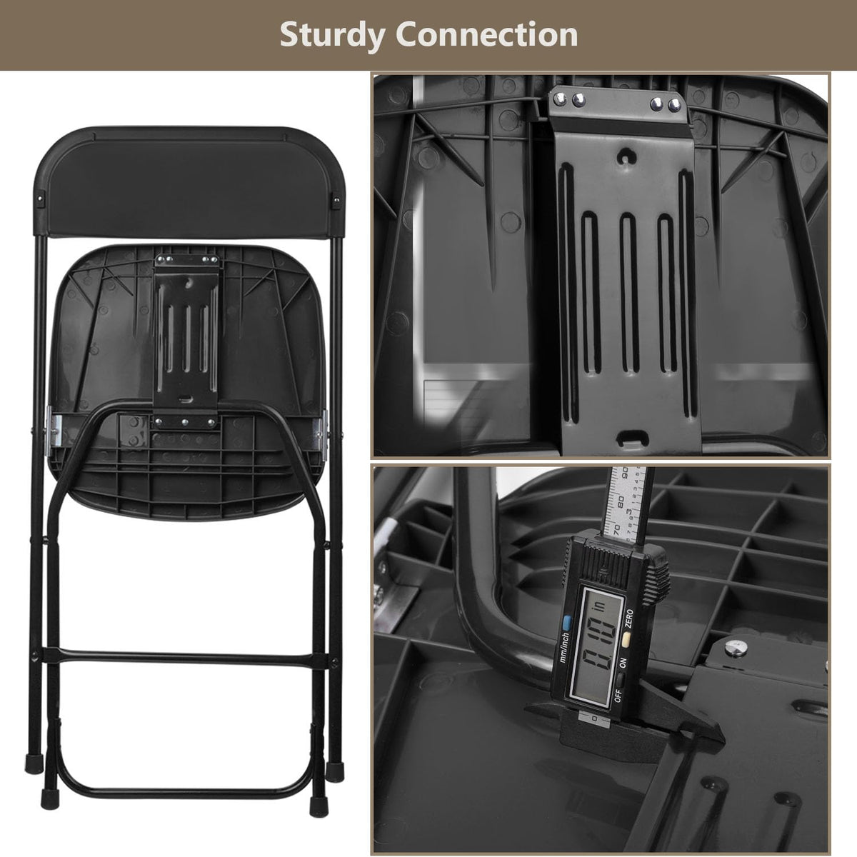 Portable Heavy Duty Folding Chairs 10 Pack Black I91379