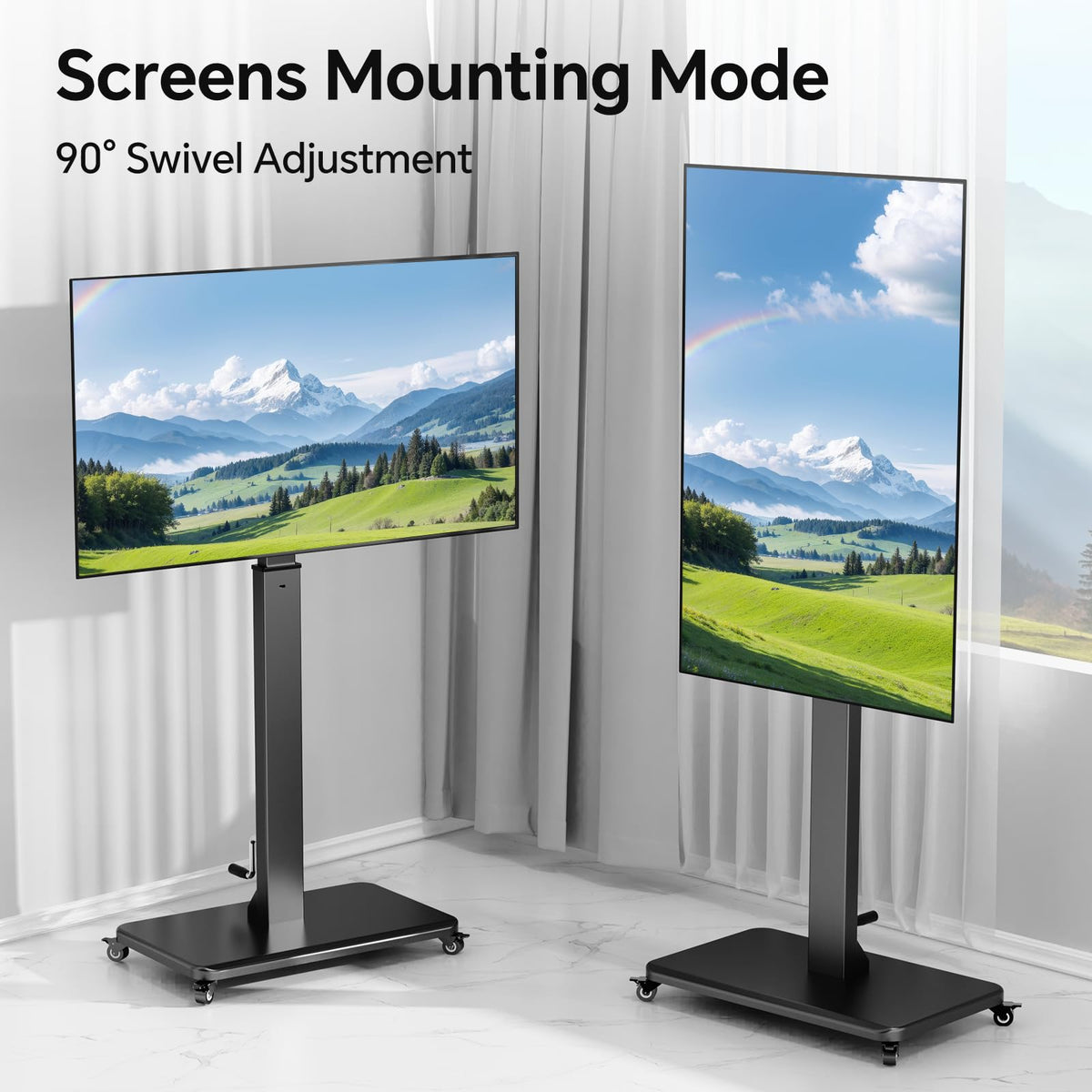 Mobile TV Stand with Power Outlet and Wheels M7466