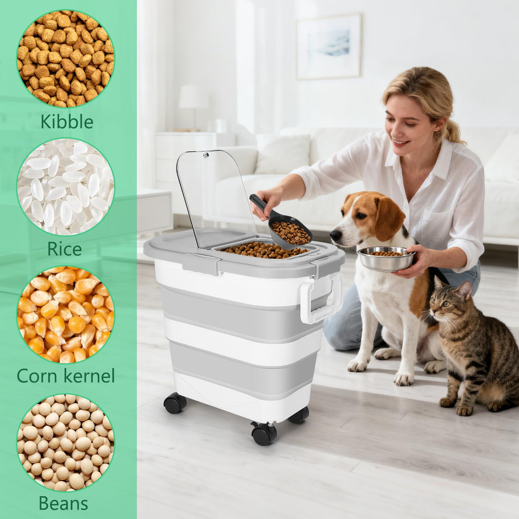 30LB Dog Food Storage Container with Wheels N907